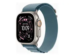 Apple Watch Ultra 3 - 49 mm - naturlig titan Ja smartklokke med Alpine Loop - tekstil - lys bl&#229; - b&#229;ndbredde: S - 64 GB - LTE, NFC, Wi-Fi 4, UWB, Bluetooth - 5G - 61.6 g