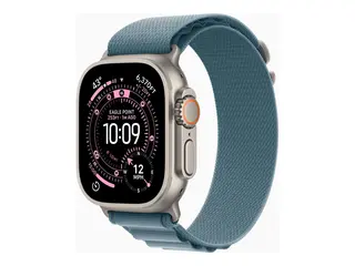 Apple Watch Ultra 3 - 49 mm - naturlig titan Ja smartklokke med Alpine Loop - tekstil - lys bl&#229; - b&#229;ndbredde: S - 64 GB - LTE, NFC, Wi-Fi 4, UWB, Bluetooth - 5G - 61.6 g