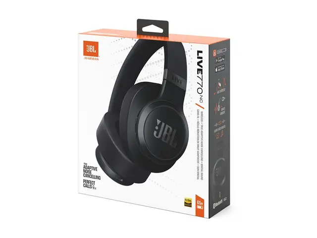 JBL LIVE 770NC - Hodetelefoner med mikrofon - full størrelse - Blu...