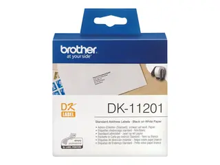 Brother DK-11201 - Svart p&#229; hvitt 29 x 90 mm 400 etikett(er) (1 rull(er) x 400 adresselapper - for Brother QL-1050, 1060, 1110, 500, 550, 560, 570, 580, 600, 650, 700, 710, 720, 820