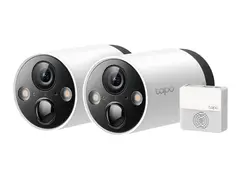Tapo C420S2 V1 - 2 x Tapo C420 Cameras + Tapo H200 Hub nettverksoverv&#229;kingskamera - innend&#248;rs, utend&#248;rs - st&#248;vbestandig / vannbestandig - farge (Dag og natt) - 2560 x 1440 - 2K - fastfokal - lyd - tr&#229;dl&#248;s - Wi-Fi - H.264