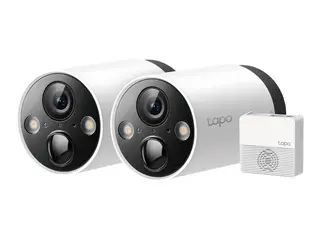 Tapo C420S2 V1 - 2 x Tapo C420 Cameras + Tapo H200 Hub nettverksoverv&#229;kingskamera - innend&#248;rs, utend&#248;rs - st&#248;vbestandig / vannbestandig - farge (Dag og natt) - 2560 x 1440 - 2K - fastfokal - lyd - tr&#229;dl&#248;s - Wi-Fi - H.264