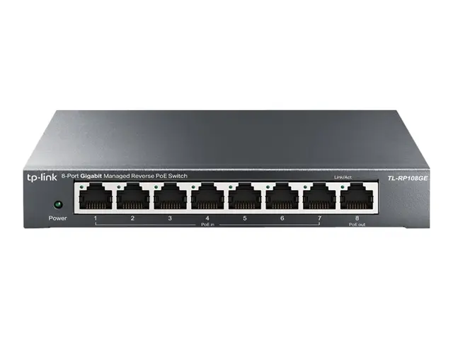TP-Link TL-RP108GE - Switch - Styrt - 7 x 10/100/1000 (PoE-inngang...