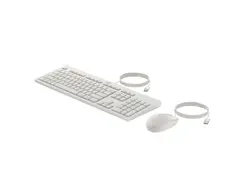 HP 225 - Tastatur- og mussett - ambidextrous, 3-soners layout, standard tastetrykk full size - USB - QWERTY - Pan Nordic - kasjmirhvit