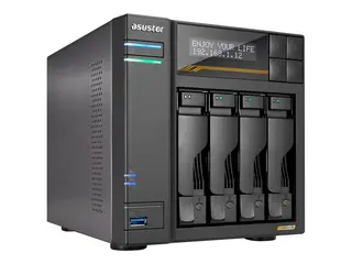 ASUSTOR Lockerstor 4 Gen3 - NAS-server - 4 br&#248;nner SATA 6Gb/s / PCIe 4.0 x4 (NVMe) - RAID JBOD, 0, 1, 5, 6, 10 - RAM 16 GB - Gigabit Ethernet / 2.5 Gigabit Ethernet / 5 Gigabit Ethernet / 10 Gigabit Ethernet - iSCSI st&#248;tte