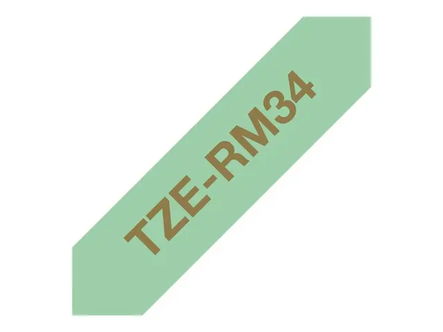 Brother TZe-RM34 - Sateng gull på myntegrønt Rull (1,2 cm x 4 m) 1...