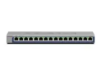 NETGEAR GS116v3 - Switch - ikke-styrt 16 x 10/100/1000 - stasjonær, veggmonterbar