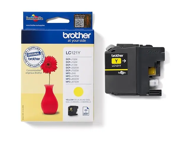 Brother LC121Y - Gul original blekkpatron for DCP-J100, DCP-J105, ...