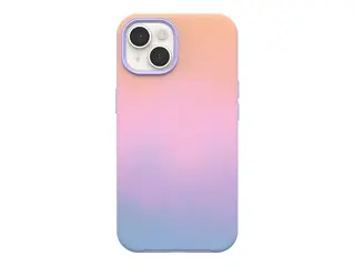 OtterBox Symmetry Series - Baksidedeksel for mobiltelefon MagSafe-samsvar - polykarbonat, syntetisk gummi - myk solnedgang (lilla) - for Apple iPhone 13, 14, 15