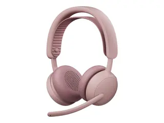 Logitech Zone Wireless 2 ES - Hodesett - on-ear Bluetooth - trådløs, kablet - aktiv støydemping - USB-C - rosa - Certified for Microsoft Teams