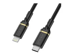 OtterBox Standard - Lightning-kabel Lightning hann til 24 pin USB-C hann - 1 m - svart glimt - USB Power Delivery (60W)