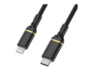 OtterBox Standard - Lightning-kabel Lightning hann til 24 pin USB-C hann - 1 m - svart glimt - USB Power Delivery (60W)