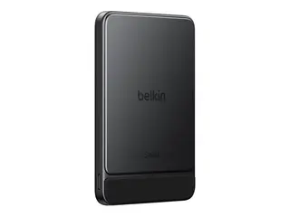 Belkin UltraCharge Pro - Trådløs nødlader slim, with BoostSolid Cell - 5000 mAh - 1S (1S1P) - 22.5 watt - Fast Charge, Apple 2.4A, QC, PD, USB BC 1.2 (magnetisk, USB-C) - på kabel: USB-C - svart