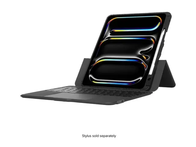 Targus Versavu - Tastatur og folioveske (tastaturetui) med styrepute - bakbelysning - trådløs - Bluetooth 5.0 - Tyrkisk - svart 