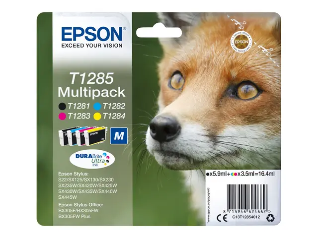 Epson T1285 Multipack - 4-pack svart, gul, cyan, magenta original ...
