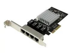 StarTech.com 4 Port PCIe Network Card - RJ45 Port Intel i350 Chipset - Ethernet Server / Desktop Network Card - Dual Gigabit NIC Card (ST4000SPEXI) - nettverksadapter - PCIe x4