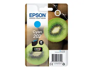 Epson 202 - 4.1 ml - cyan - original - blister blekkpatron - for Expression Home XP-202; Expression Premium XP-6000, XP-6005, XP-6100, XP-6105