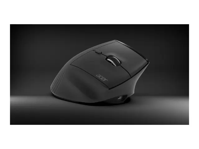 Acer Smart Fit - Mus - ergonomisk - vertikal laser - 10 knapper - trådløs - 2.4 GHz, Bluetooth 5.0 - USB trådløs mottaker - svart 