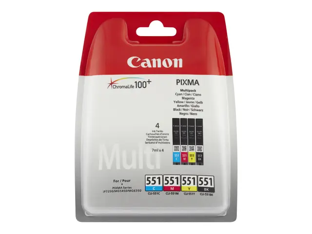 Canon CLI-551 C/M/Y/BK Multipack - 4-pack 7 ml svart, cyan, magent...