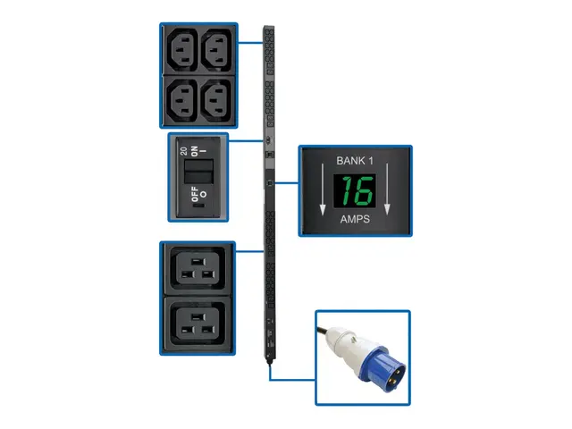 Tripp Lite PDU Metered Vertical 7.4W 230V 8 C19 40 C13 IEC 309 32A...