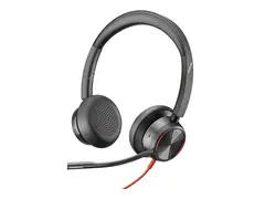 Poly Blackwire 8225 - Blackwire 8200 series hodesett - on-ear - kablet - aktiv st&#248;ydemping - USB-C - svart - Certified for Microsoft Teams, UC-sertifisert