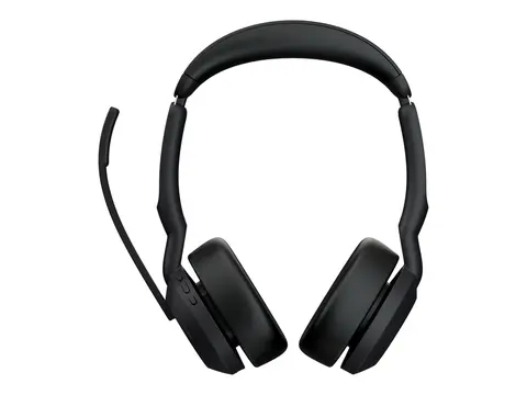 Jabra Evolve2 55 UC Stereo - Hodesett on-ear - Bluetooth - tr&#229;dl&#248;s - aktiv st&#248;ydemping - USB-C - svart - Zoom Certified, Cisco Webex Certified, Alcatel-Lucent Certified, Avaya Certified, Unify Certified, MFi Certified, Google Meet Certified, Amazon Chime Certified
