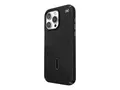 Speck Presidio 2 Grip - Baksidedeksel for mobiltelefon med klikkl&#229;s - MagSafe-samsvar - plastikk - svart, skifergr&#229; - for Apple iPhone 15 Pro Max