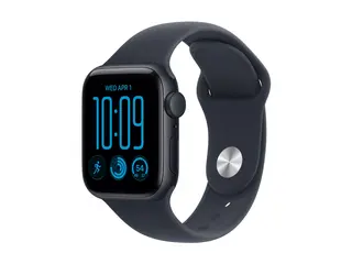 Apple Watch SE 3 (GPS) - 40 mm - midnattsaluminium smartklokke med sportsbånd - gummi - marineblå - båndbredde: S/M - 64 GB - Wi-Fi 4, Bluetooth - 26.3 g