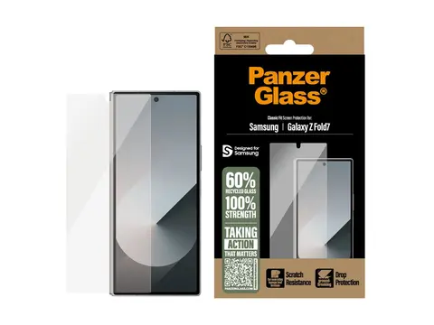 PanzerGlass - Skjermbeskyttelse for mobiltelefon klassisk passform - glass - blank - for Samsung Galaxy Z Fold7