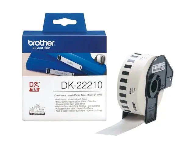Brother DK-22210 - Svart på hvitt Rull (2,9 cm x 30,5 m) merkelapp...