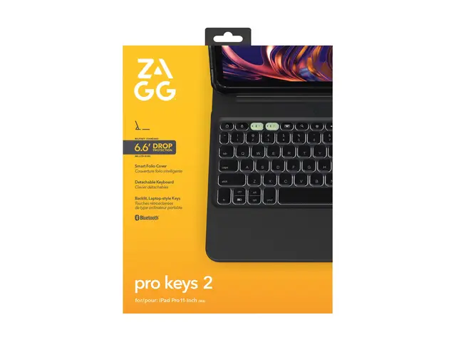 ZAGG Pro Keys 2 - Tastatur og folioveske (foliodekke) bakgrunnsbel...