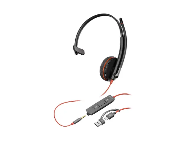 HP Poly Blackwire 3215 - 3200 Series hodesett on-ear kablet 3,5 mm...