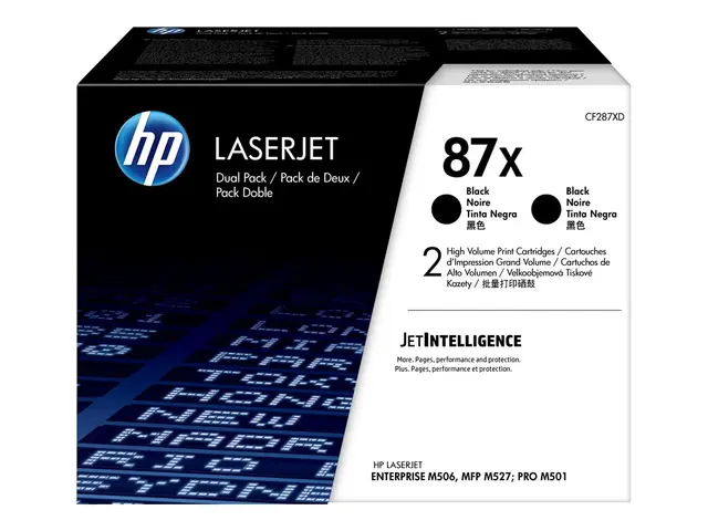 HP 87X - 2-pack Høy ytelse svart original LaserJet tonerpatron (CF...