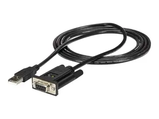 StarTech.com USB to Serial RS232 Adapter DB9 Serial DCE Adapter Cable with FTDI - Null Modem - USB 1.1 / 2.0 - Bus-Powered (ICUSB232FTN) - Seriell adapter - USB 2.0 - RS-232 - svart