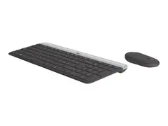 Logitech Slim Wireless Combo MK470 - Tastatur- og mussett trådløs - 2.4 GHz - QWERTY - Italiensk - grafitt