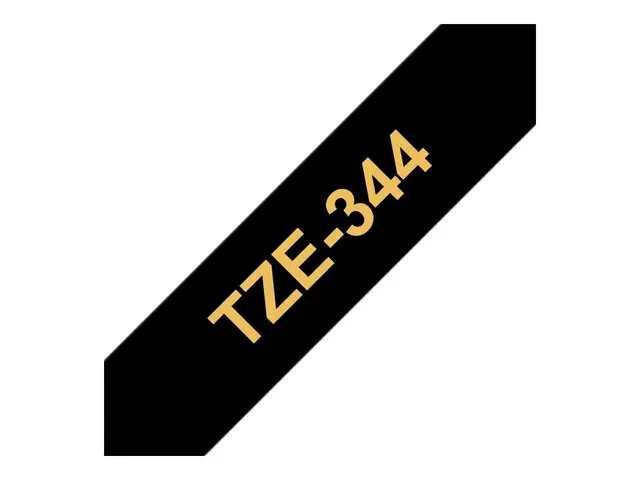 Brother TZe-344 - Standardklebemiddel gull på sort Rull (1,8 cm x ...