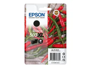 Epson 503XL - 9.2 ml - XL - svart - original blære med RF/lyd-alarm - blekkpatron - for Expression Home XP-5200, XP-5205; WorkForce WF-2960DWF, WF-2965DWF