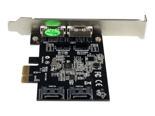 StarTech.com 2 Port PCI Express SATA 6 Gbps eSATA Controller Card Dual Port PCIe SATA III Card - 2 Int/2 Ext - SATA III 6Gbps (PEXESAT322I) - Diskkontroller - SATA 6Gb/s / eSATA 6Gb/s - PCIe x1