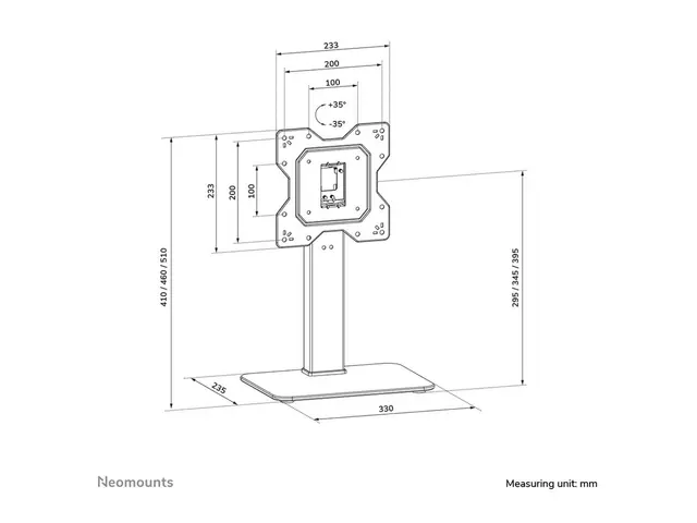 Neomounts DS45-430BL12 - Stativ for TV stål svart skjermstørrelse:...