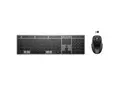 HP 725 - Tastatur- og mussett - multi-enhet, oppladbar, drevet av SuperCapacitor full size - trådløs - Bluetooth, 2.4 GHz - Pan Nordic - kveldningssvart - Smart Buy
