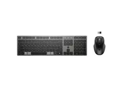 HP 725 - Tastatur- og mussett - multi-enhet, oppladbar, drevet av SuperCapacitor full size - trådløs - Bluetooth, 2.4 GHz - QWERTY - Engelsk - kveldningssvart - Smart Buy