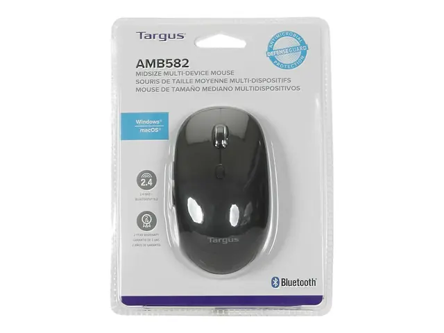 Targus Multi Device Midsize Comfort - Mus antimikrobielt middel tr...