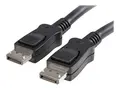 StarTech 2m Certified DisplayPort 1.2 Cable M/M with Latches DP 4k DisplayPort-kabel - DisplayPort (hann) til DisplayPort (hann) - 2 m - låst - svart
