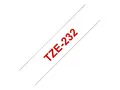 Brother TZe-232 - Standardklebemiddel - r&#248;dt p&#229; hvitt Rull (1,2 cm x 8 m) 1 kassett(er) laminert teip - for Brother PT-P750, P950; P-Touch PT-D210, D800, E310, P900, P950; P-Touch Cube Plus PT-P710