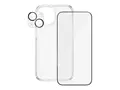 PanzerGlass - 3-i-1 Pakke - skjerm / linse / bakbeskyttelsessett for mobiltelefon glass - rammefarge svart - for Apple iPhone 15