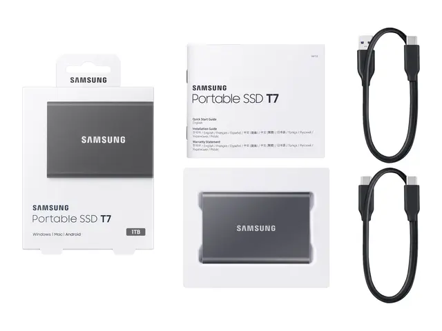 Samsung T7 MU-PC1T0T - SSD kryptert 1 TB ekstern (bærbar) USB 3.2 ...