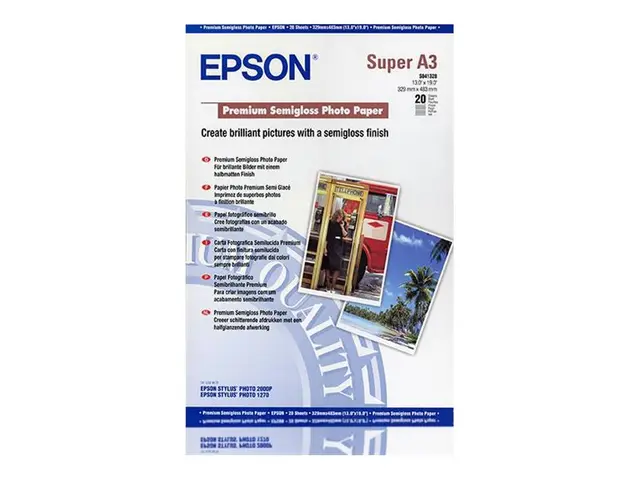 Epson Premium Semigloss Photo Paper - Halvblank - A3 plus (329 x 4...