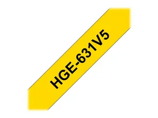 Brother HGE-631V5 - Svart på gult - Rull (1,2 cm x 8 m) 5 kassett(er) laminert teip for P-Touch PT-9500pc, PT-9800PCN