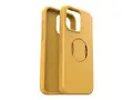 OtterBox OtterGrip Symmetry Series Baksidedeksel for mobiltelefon - MagSafe-samsvar - polykarbonat, syntetisk gummi - poppelglimmer 2.0 (gul) - for Apple iPhone 15 Pro Max