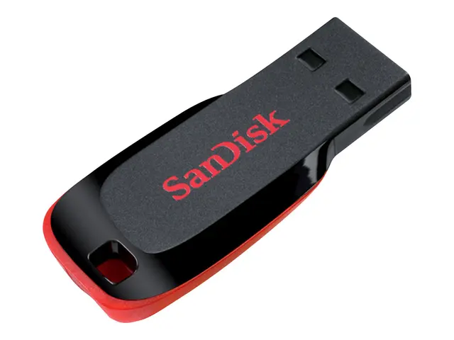 SanDisk Cruzer Blade - USB-flashstasjon - 64 GB - USB 2.0 - svart,...